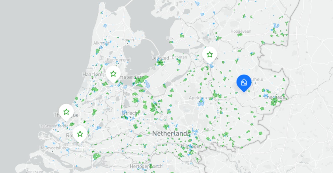 De netwerkkaart van Nederland